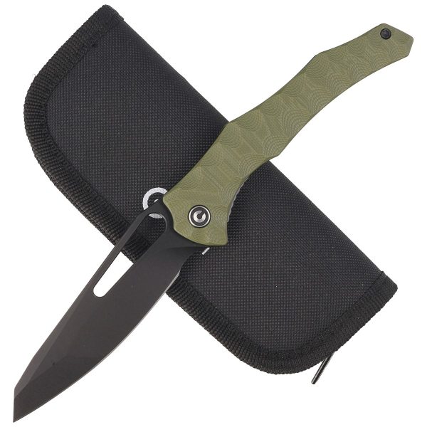 Nóż składany CIVIVI Spiny Dogfish Green G10, Black Stonewashed 14C28N by Gavko Knives (C22006-3)-2