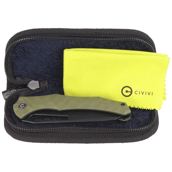Nóż składany CIVIVI Spiny Dogfish Green G10, Black Stonewashed 14C28N by Gavko Knives (C22006-3)-3