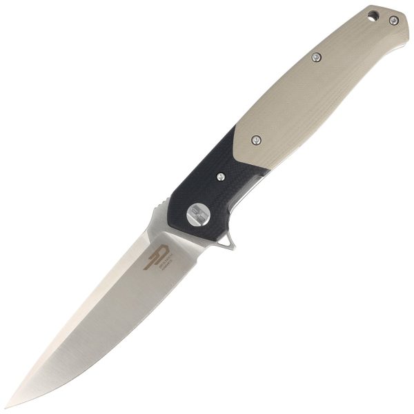 Nóż składany Bestech Swordfish Black / Beige G10, Satin D2 (BG03B)-1