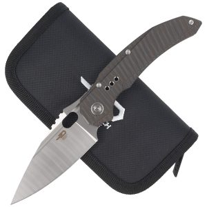 Nóż składany Bestech Exploit Tiger Texture Titanium, Satin CPM S35VN by Todd Knife and Tool (BT2005D)-2