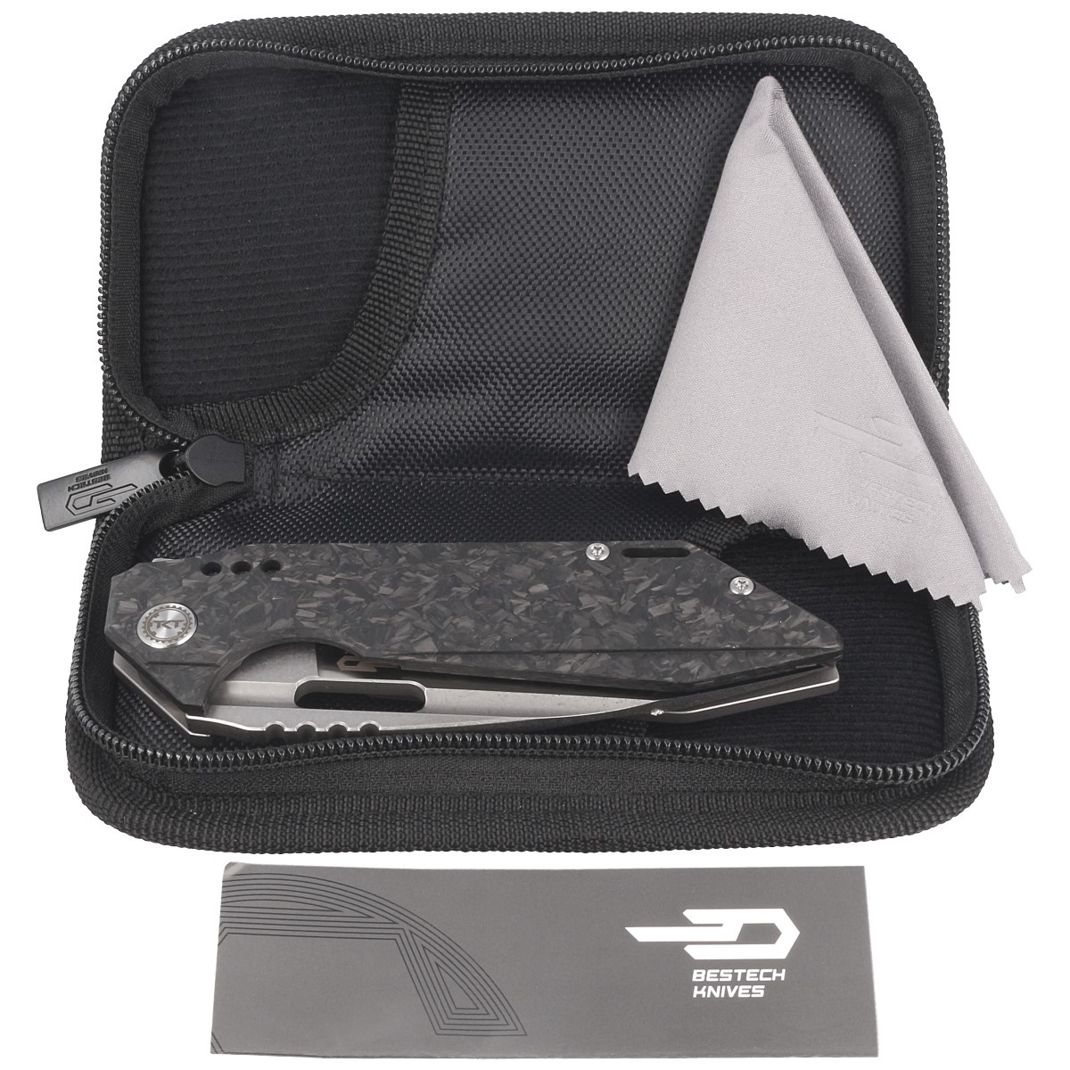 Nóż składany Bestech Shodan Grey Titanium / Carbon Fiber, Stonewash / Satin CPM S35VN by Todd Knife and Tool (BT1910C)-3