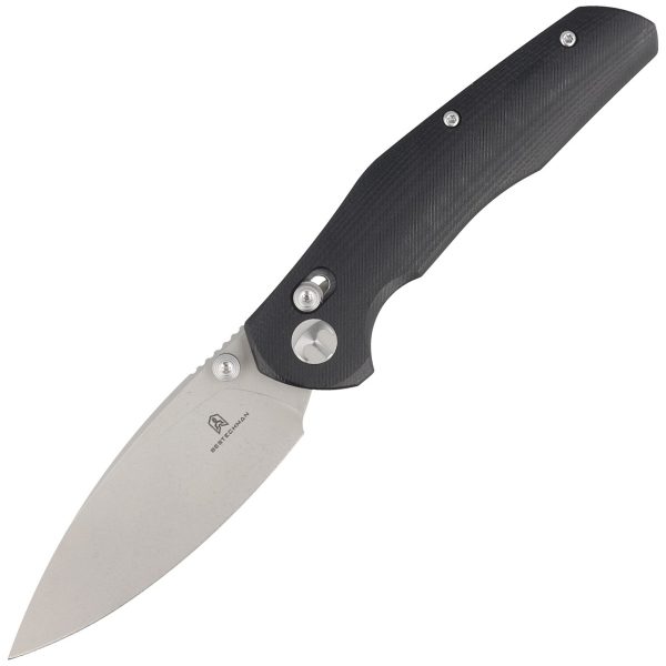 Nóż składany Bestechman Ronan Black G10, Stonewash 14C28N (BMK02D)-1