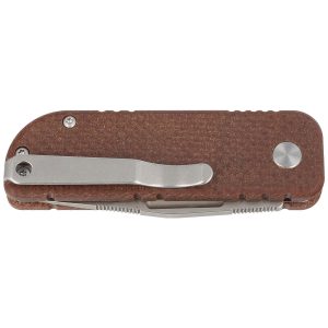 Nóż składany BlackFox NU-Bowie Brown Burlap Micarta, Coarse Stone Washed D2 by Keanu Alfaro (BF-758-MIB)-2