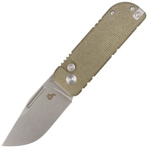 Nóż składany BlackFox NU-Bowie Green Micarta, Coarse Stone Washed D2 by Keanu Alfaro (BF-758-MI)-1