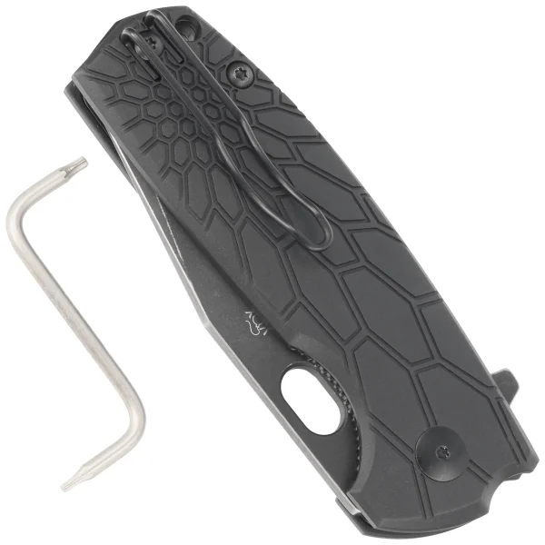 Nóż składany FOX Core Tanto Black FRN, Black Top Shield N690Co by Jesper Voxnæs (FX-612 BB)-2