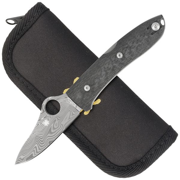 Nóż składany Spyderco SpyOpera Sprint Run Carbon Fiber, Damasteel Thor by Massimo Salice Sanna (C255CFPD)-4