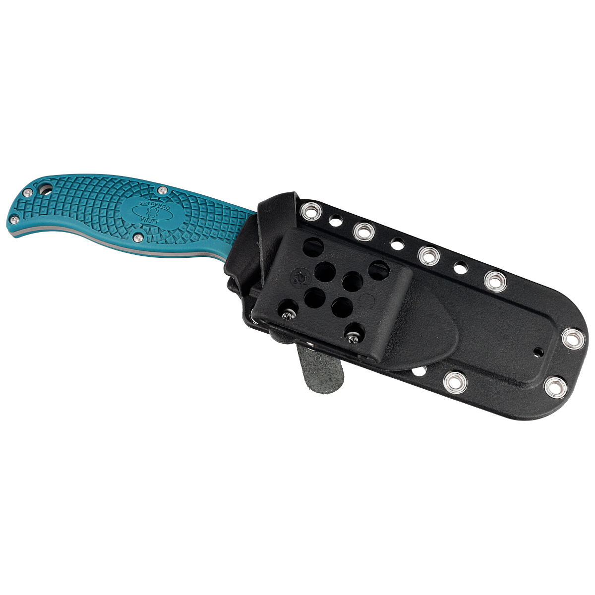 Enuff 2 FRN Blue, Satin, większa wersja popularnego modelu Enuff projektu Sala Glessera. Konstrukcja full tang, ergonomicznie profilowana rękojeść, stal narzędziowa K390. Wielopozycyjna pochwa umożliwiająca noszenie noża jak najwygodniej! - LifeGun.pl Nóż Spyderco Enuff 2 Blue FRN, Satin K390 Sal Glesser (FB31PBL2K390)-3