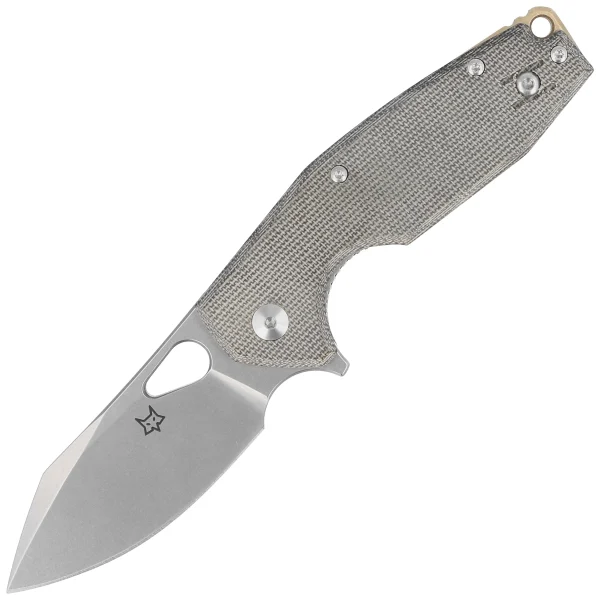 Nóż składany FOX Yaru Green Micarta, Stonewashed M398 by Jesper Voxnæs (FX-527LI MOD)-1