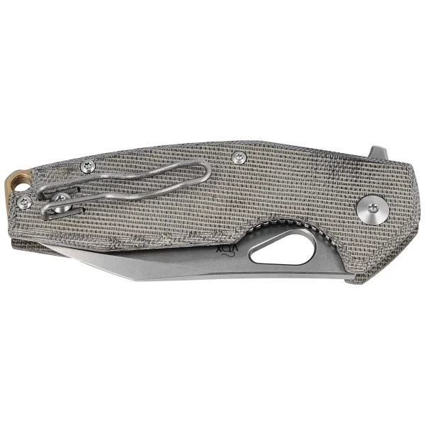 Nóż składany FOX Yaru Green Micarta, Stonewashed M398 by Jesper Voxnæs (FX-527LI MOD)-3