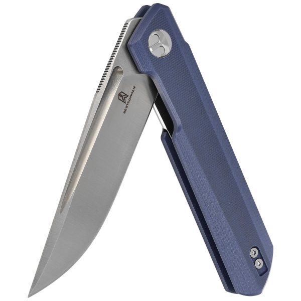 Nóż składany Bestechman Dundee Grey G10, Stonewash / Satin D2 by Ostap Hel (BMK01C)-4