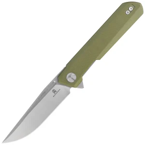 Nóż składany Bestechman Dundee OD Green G10, Stonewash / Satin D2 by Ostap Hel (BMK01B)-1