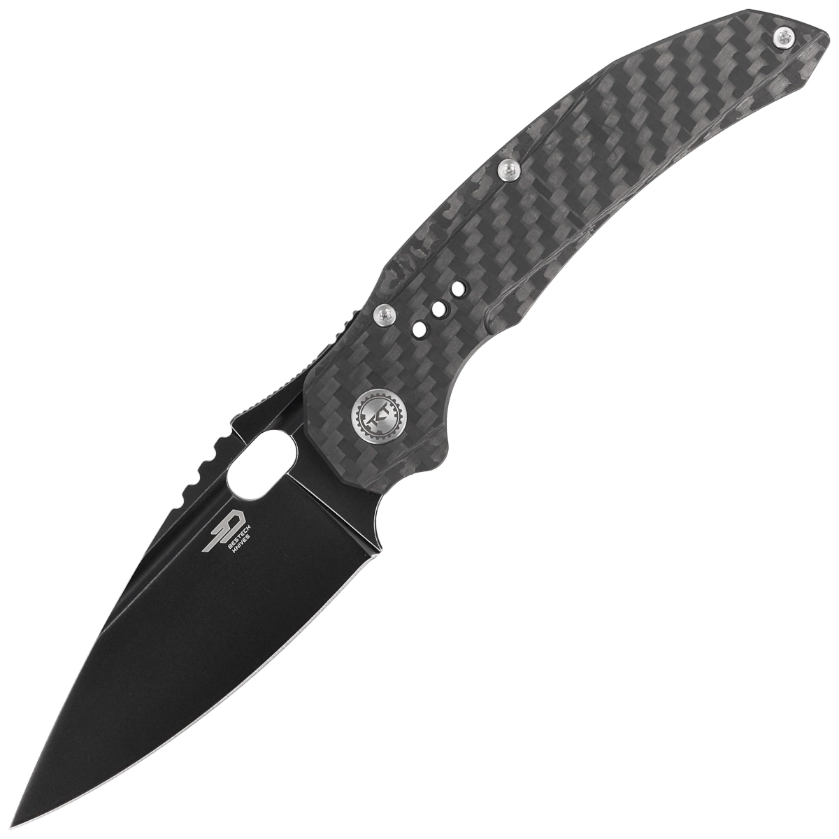 Nóż składany Bestech Exploit Black Titanium/CF, Black Stonewashed CPM S35VN by Todd Knife and Tool (BT2005G)-1