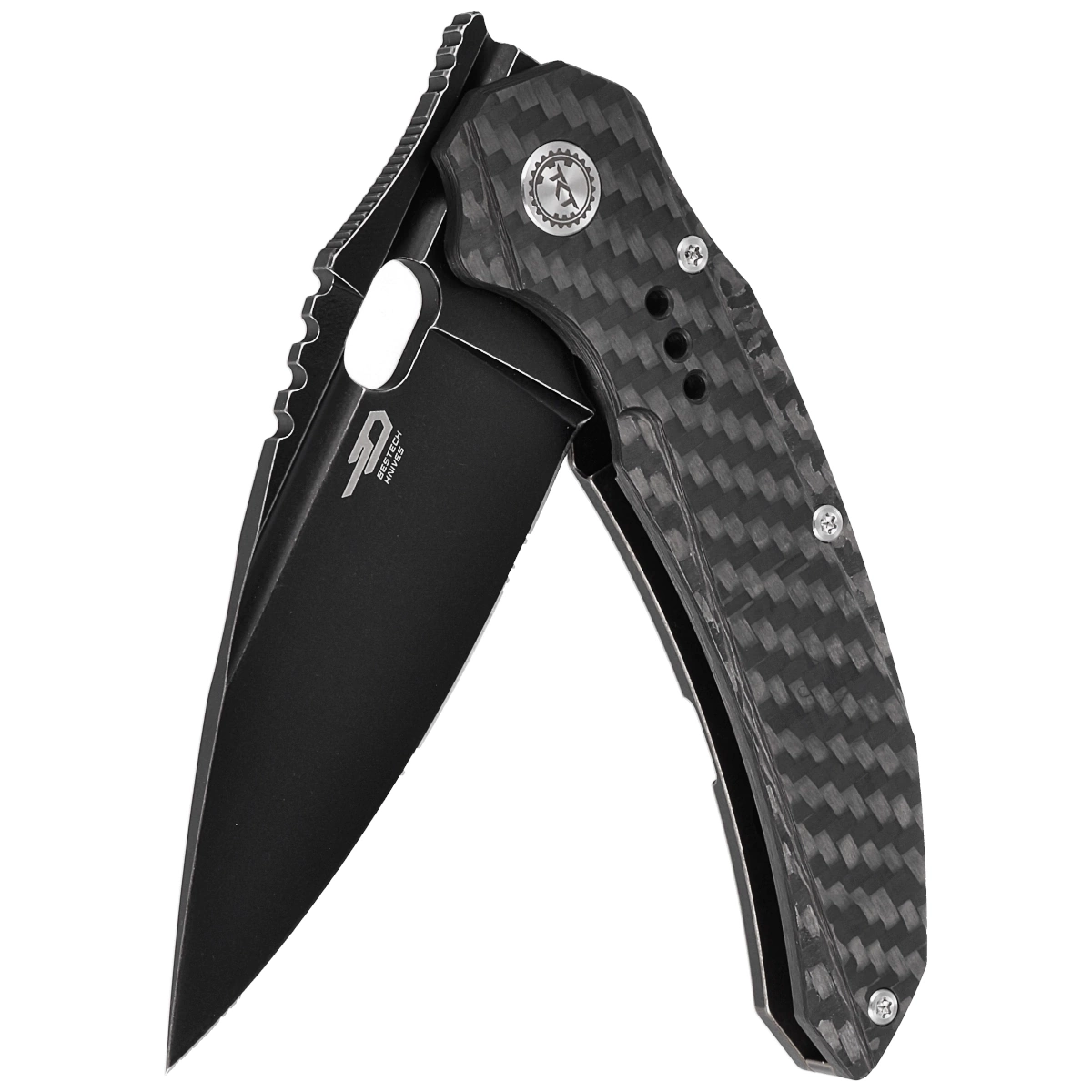 Nóż składany Bestech Exploit Black Titanium/CF, Black Stonewashed CPM S35VN by Todd Knife and Tool (BT2005G)-4
