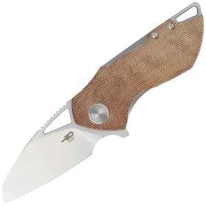 Nóż składany Bestech Riverstone Natural Canvas Micarta, Satin 154CM by Frank Grissom (BL03E)-1