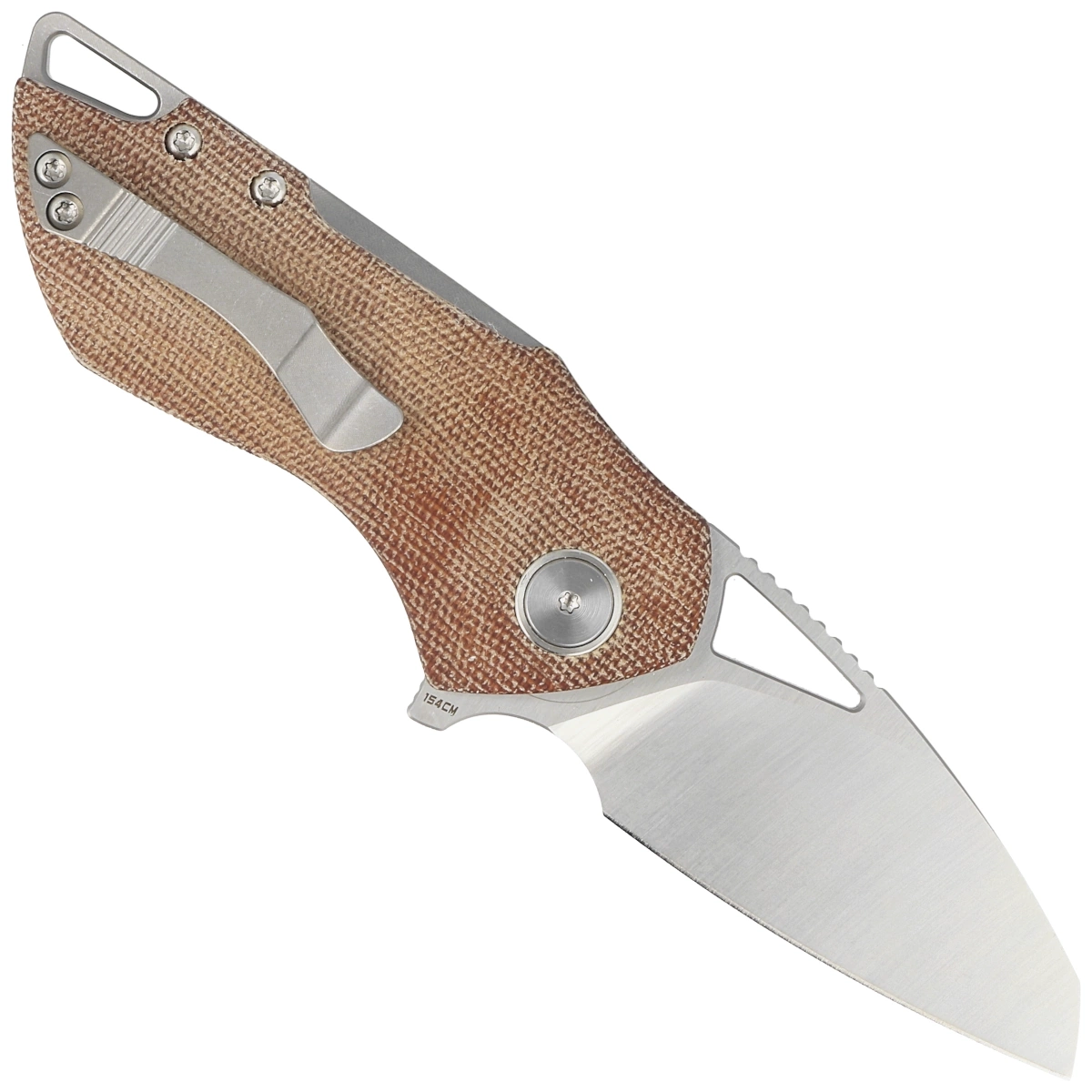 Nóż składany Bestech Riverstone Natural Canvas Micarta, Satin 154CM by Frank Grissom (BL03E)-2