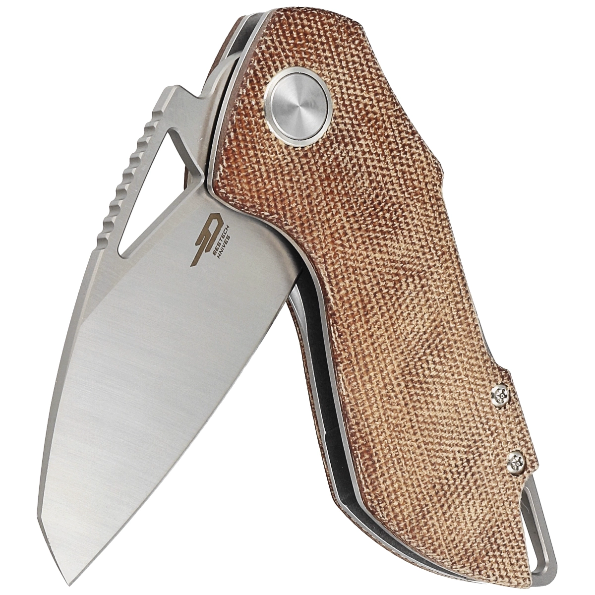 Nóż składany Bestech Riverstone Natural Canvas Micarta, Satin 154CM by Frank Grissom (BL03E)-3