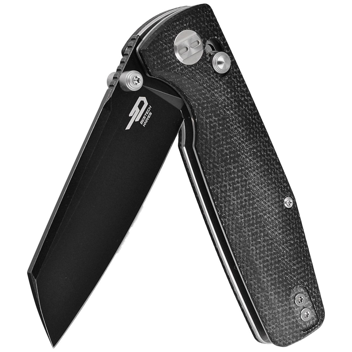 Nóż składany Bestech Slasher Black Micarta, Black Stonewashed D2 (BG43A-2)-3