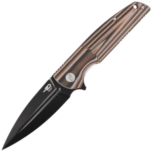 Nóż składany Bestech Fin Black / Orange / Beige G10, Black Stonewashed 14C28N (BG34C-3)-1