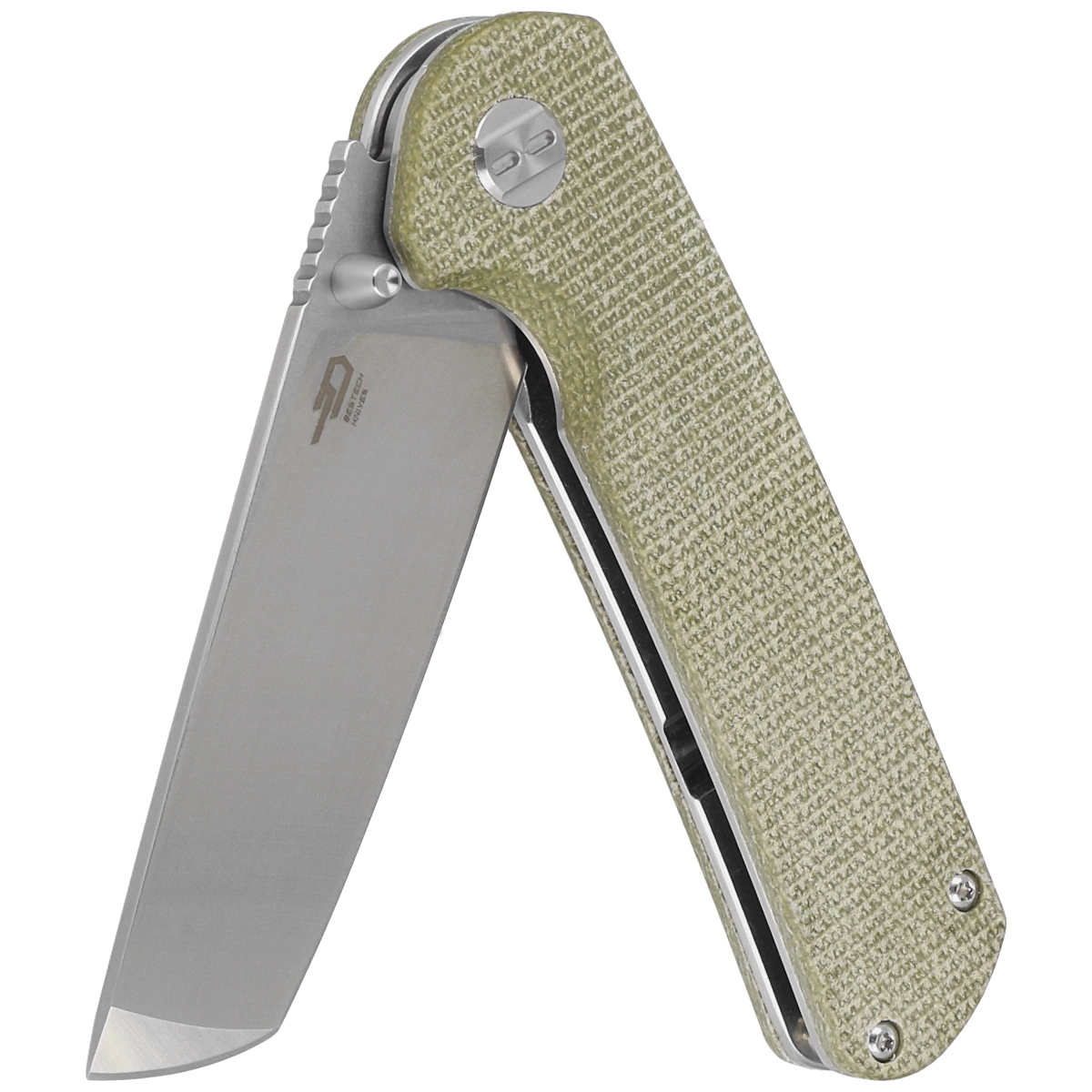 Nóż składany Bestech Sledgehammer Beige Micarta, Satin / Stonewashed D2 (BG31D)-3