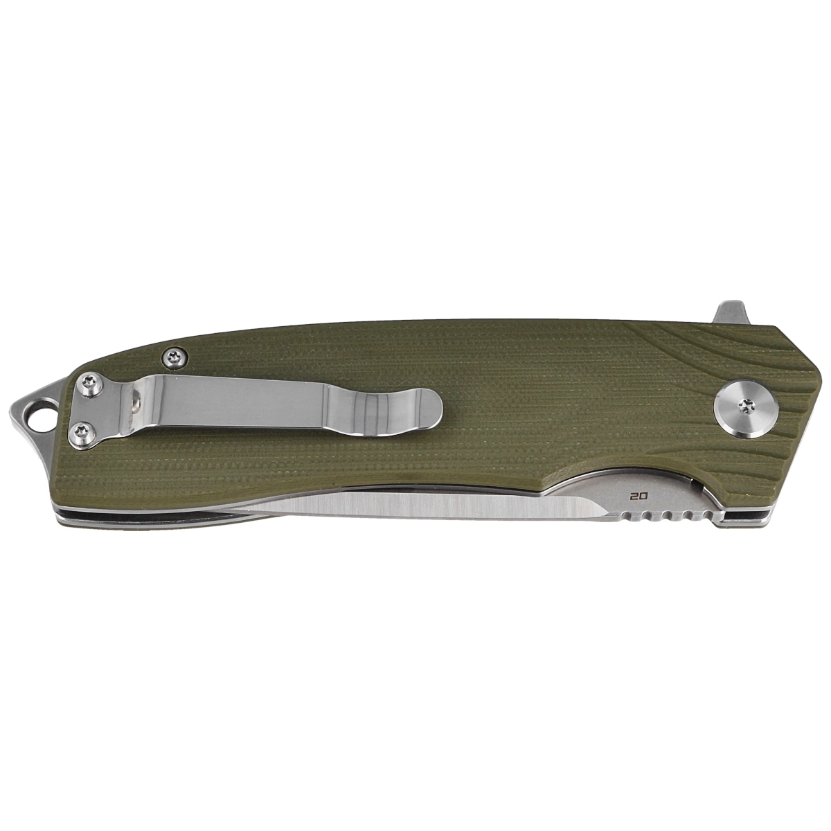 Nóż składany Bestech Lion Army Green G10, Stonewashed/Satin D2 (BG01B)-4