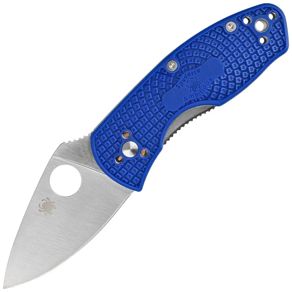 Nóż składany Spyderco Ambitious Lightweight Blue FRN, Satin Plain CPM S35VN (C148PBL)-1