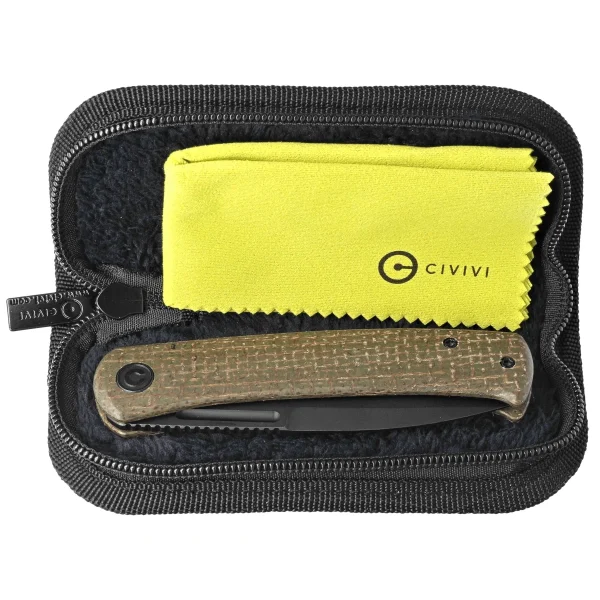 Nóż składany Civivi Caetus Green Burlap Micarta, Black Stonewashed 14C28N (C21025C-3)-2