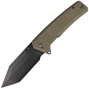 Nóż składany Civivi Bhaltair Green Burlap Micarta, Black 14C28N (C23024-3)-1