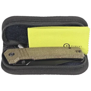 Nóż składany Civivi Bhaltair Green Burlap Micarta, Black 14C28N (C23024-3)-2
