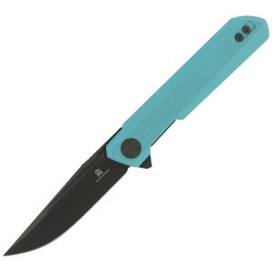 Nóż Bestechman Mini Dundee Tiffany Blue G10, Grey DLC D2 by Ostap Hel (BMK03E)-1