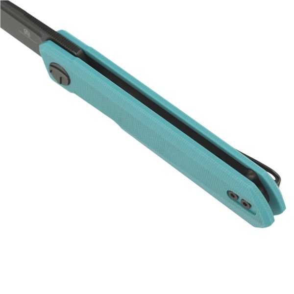 Nóż Bestechman Mini Dundee Tiffany Blue G10, Grey DLC D2 by Ostap Hel (BMK03E)-4