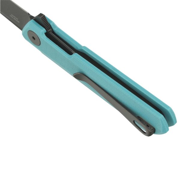 Nóż Bestechman Mini Dundee Tiffany Blue G10, Grey DLC D2 by Ostap Hel (BMK03E)-5