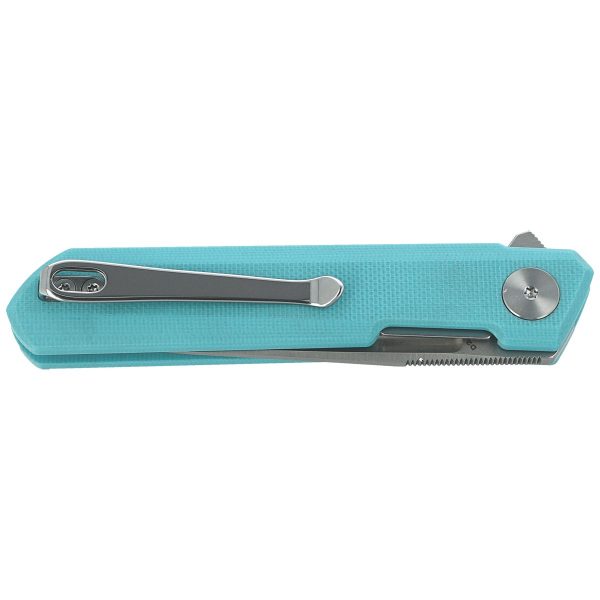 Nóż Bestechman Mini Dundee Tiffany Blue G10, Stonewashed / Satin D2 by Ostap Hel (BMK03C)-7