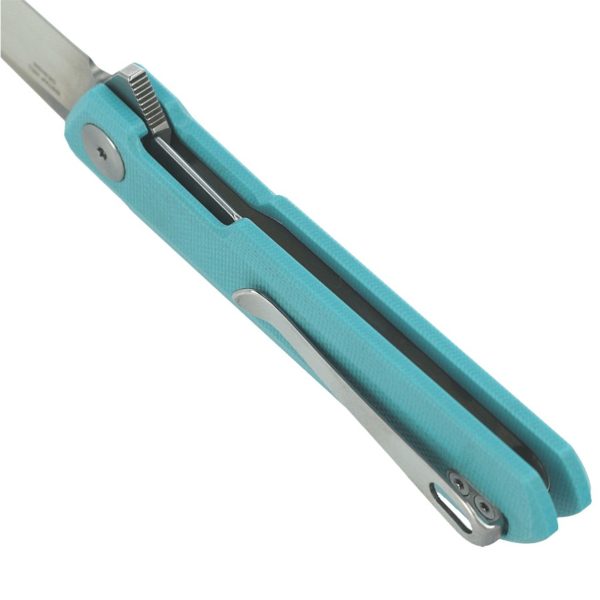 Nóż Bestechman Mini Dundee Tiffany Blue G10, Stonewashed / Satin D2 by Ostap Hel (BMK03C)-5