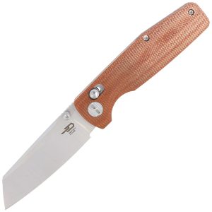 Nóż składany Bestech Slasher Natural Micarta, Satin D2 (BG43D)-1