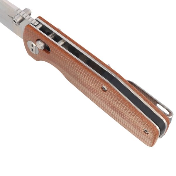 Nóż składany Bestech Slasher Natural Micarta, Satin D2 (BG43D)-4