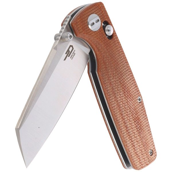 Nóż składany Bestech Slasher Natural Micarta, Satin D2 (BG43D)-6
