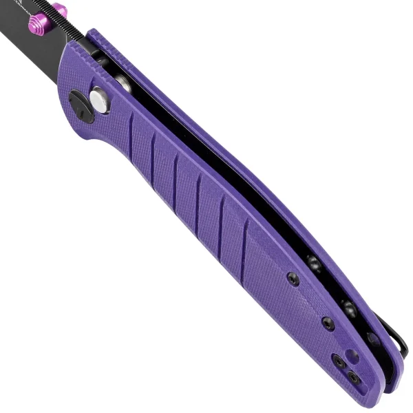 Nóż składany Bestechman Goodboy Purple G10, Black DLC D2 by Keanu Alfaro (BMK04F)-4