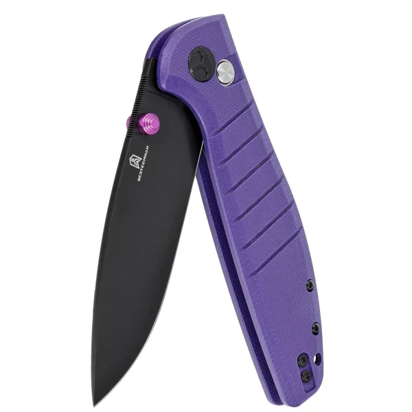 Nóż składany Bestechman Goodboy Purple G10, Black DLC D2 by Keanu Alfaro (BMK04F)-6