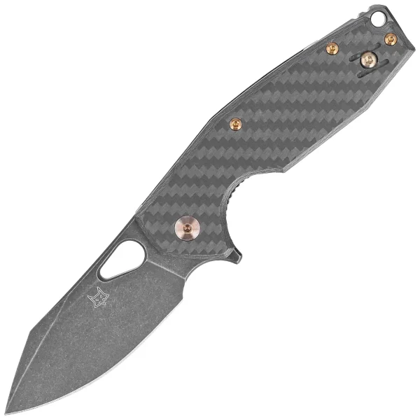 Nóż składany FOX Yaru Carbon Fiber 3K, Black Stonewashed PVD M398 by Jesper Voxnæs (FX-527LI CF)-1