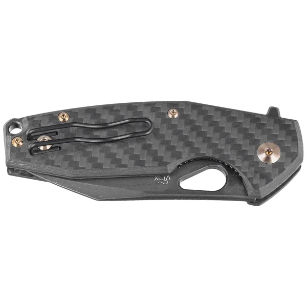 Nóż składany FOX Yaru Carbon Fiber 3K, Black Stonewashed PVD M398 by Jesper Voxnæs (FX-527LI CF)-2