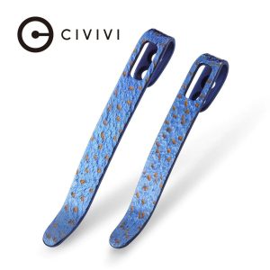 Klips Civivi 2 szt. Flamed Blue/Golden Titanium 50mm/55mm (T002B)-1