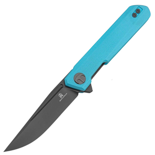 Nóż składany Bestechman Mini Dundee Tiffany Blue G10, Grey PVD D2 by Ostap Hel (BMK03L)-1