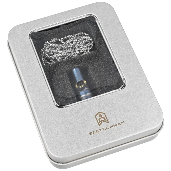 Gwizdek sygnalizacyjny Bestech Whistle Blue/Gold Titanium z łańcuszkiem (BM02A)-3