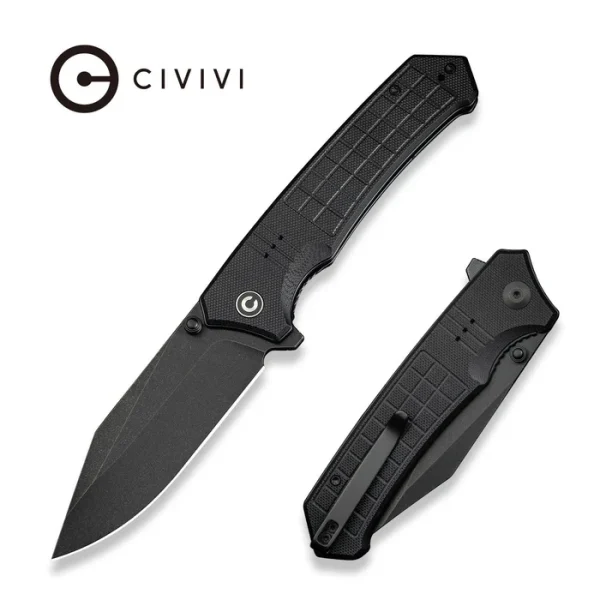 Nóż składany Civivi Tacticorix Black G10, Black Stonewashed Nitro-V (C23055-1)-1