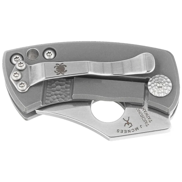 Nóż składany Spyderco McBee Gray Titanium, Stonewashed CTS XHP by Jonathan McNees (C236TIP)-2