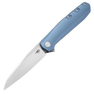 Nóż składany Bestech 9 Blue Titanium, Satin by hand M390 by BrrKnives (BT2408C)-1