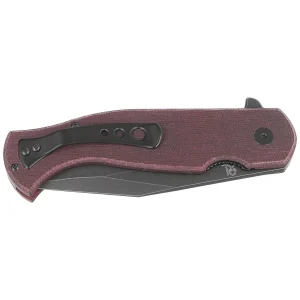 Nóż składany Fox Eastwood Tiger Burgundy Micarta, Black S90V by Gudy Van Poppel (FX-524 MB)-2