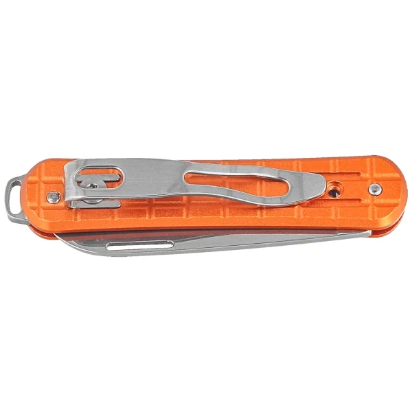 Scyzoryk Fox Vulpis Grenade Pattern Orange Aluminium, Polished N690Co (FX-VPGP130 OR)-2