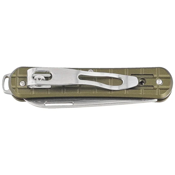 Scyzoryk Fox Vulpis Grenade Pattern Military Green Aluminium, Polished N690Co (FX-VPGP130 MG)-2