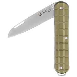 Scyzoryk Fox Vulpis Grenade Pattern Military Green Aluminium, Polished N690Co (FX-VPGP130 MG)-1